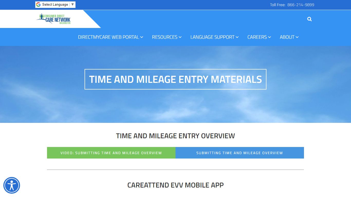 Time and Mileage Entry Materials - Consumer Direct Care Network Washington